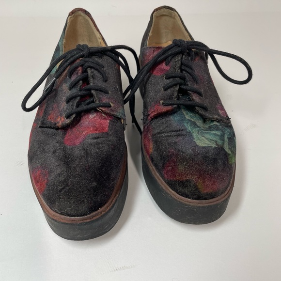 Creeper style velvet platform oxfords - Picture 2 of 4